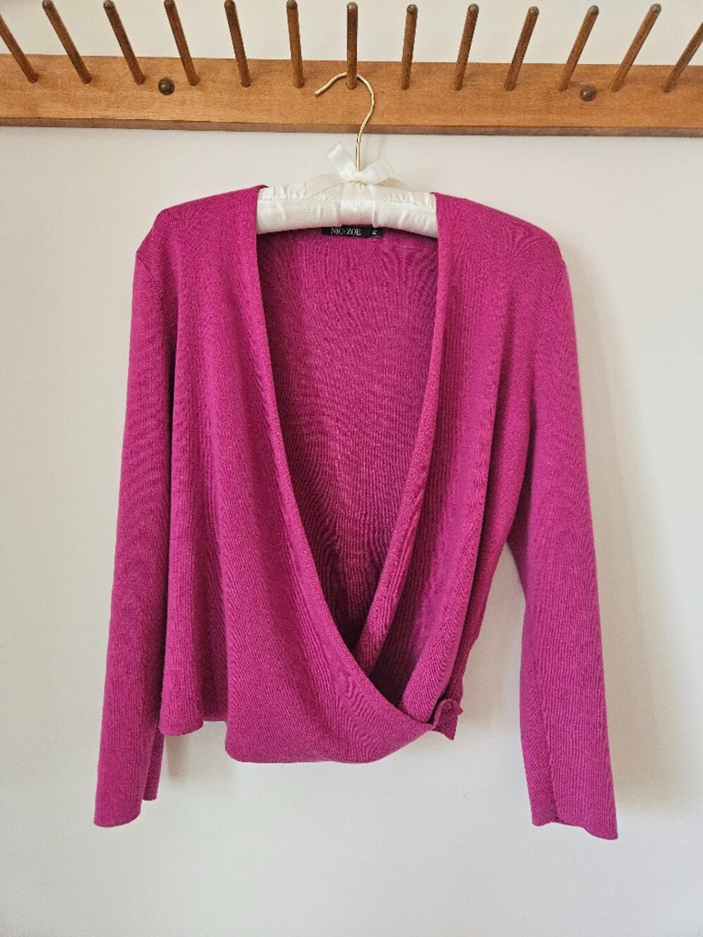 NIC+ZOE Women's Deep Pink Wrap Sweater - Size Petite PS